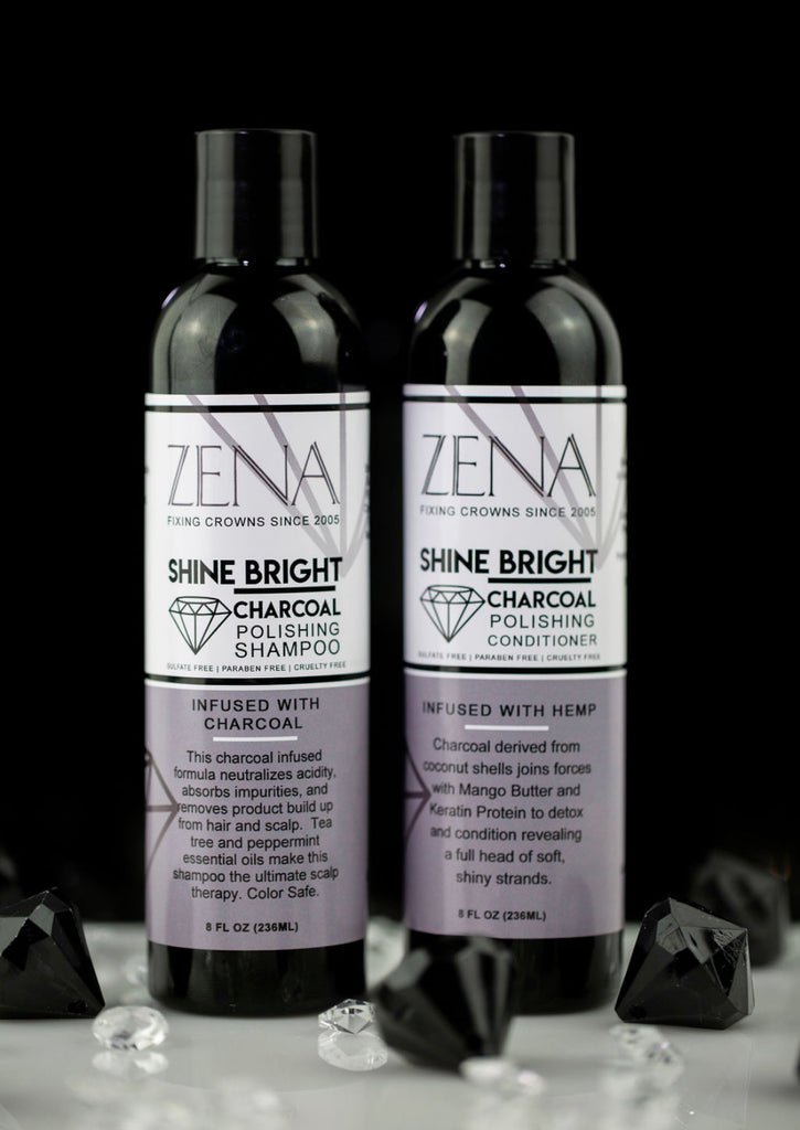 ZENA Shine Bright Charcoal infused shampoo & conditioner